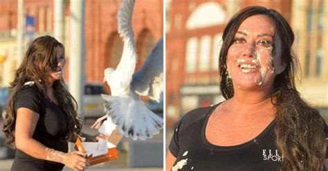 Big Brothers Lisa Appleton Covered In Cream After Seagull Swoops Down