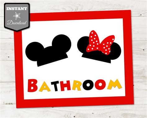 Instant Download Classic Mouse Printable 8×10 Bathroom Party Etsy Artofit