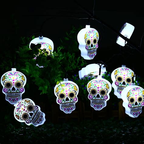 9 3ft 10 led icicle halloween skull lights with dead figure battery powered for halloween cool