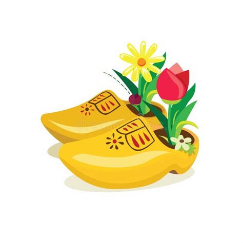 Clipart Of Dutch Shoes Costume