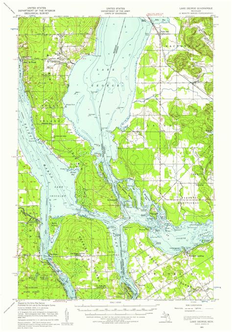 Lake George Michigan Topographic Map 1951 Etsy