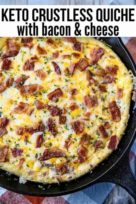 Keto Crustless Quiche With Bacon And Cheese Easy