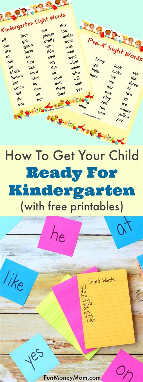 How To Get Your Child Ready For Kindergarten Fun Money Mom
