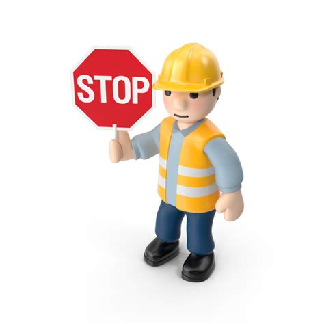 Worker With Stop Sign Png Images And Psds For Download Pixelsquid