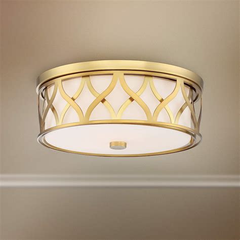 Flush Mount 16 Wide Liberty Gold 2 Cage Led Ceiling Light 78m60