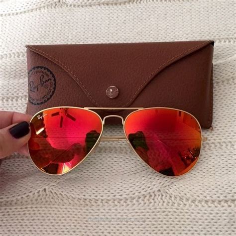 Ray Ban Mirrored Aviators Orange Mirrored Aviators By Ray Ban With Gold Frame T H Ray Ban