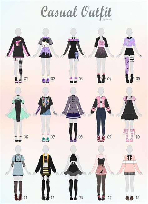 (OPEN 2/15) CASUAL Outfit Adopts 31 by Rosariy | Roupas de personagens ...