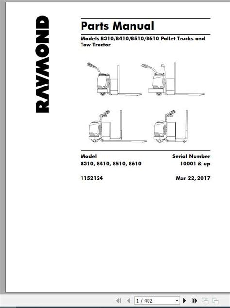 Raymond Pallet Trucks 8310 8610 Schematics Diagram Part And Maintenance