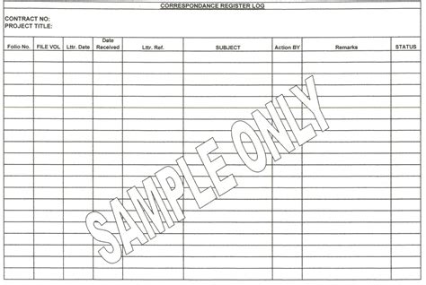 Construction Manager Document Control And Correspondance Document Register