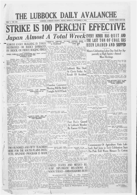The Lubbock Daily Avalanche (Lubbock, Texas), Vol. 1, No. 264, Ed. 1