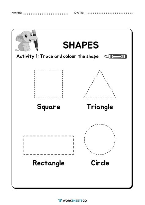 Drawing Shapes Worksheets Worksheetsgo
