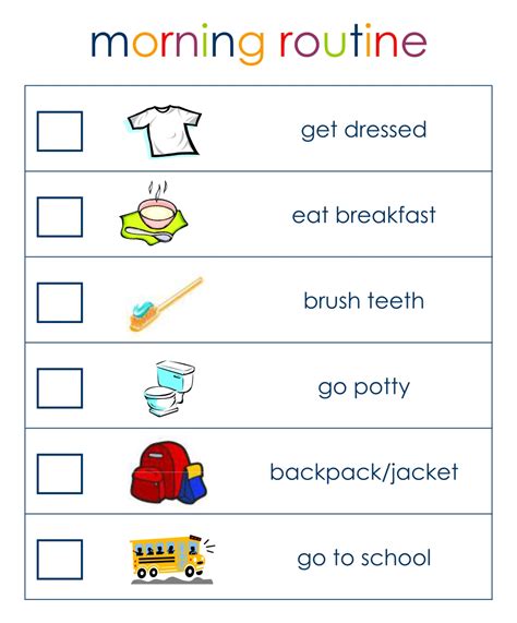 Printable Visual Daily Routine Preschool Picture Schedule Cards For