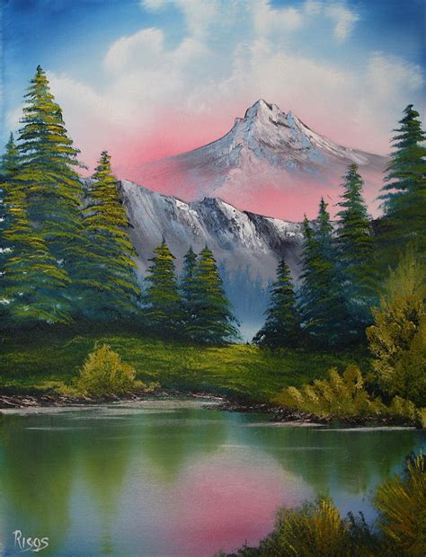 Bob Ross Mountain Ridge Lake Painting Painting