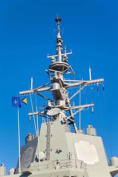 Mast Of The Military Ship Stock Image Image Of Gray