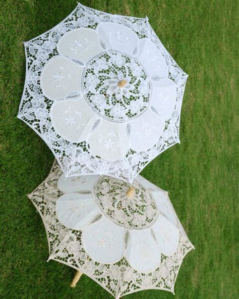 Lace Manual Opening Wedding Umbrella Bride Parasol Umbrella Accessorie