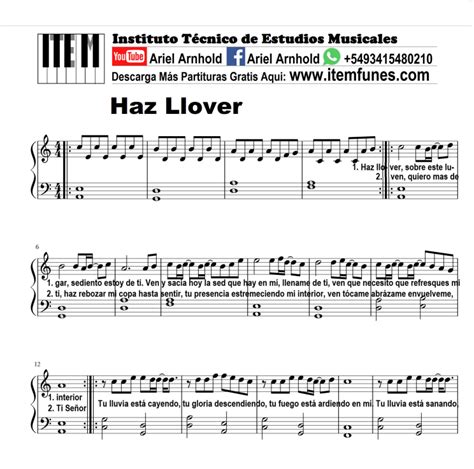 Haz Llover Jose Luis Reyes Partitura Cristiana Gratis Notas Acordes