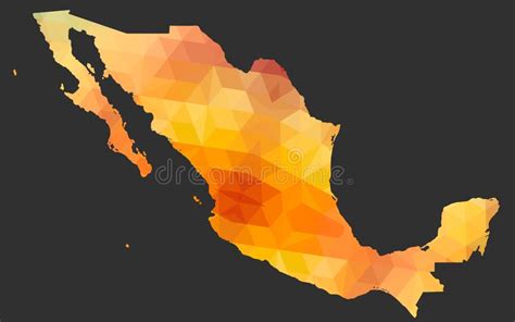 The Mexico Map Of Polygonal Style Stock Vector Illustration Of