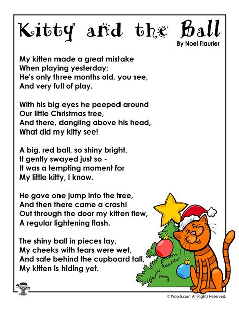 Kitty And The Ball Poem For Christmas Woo Jr Kids