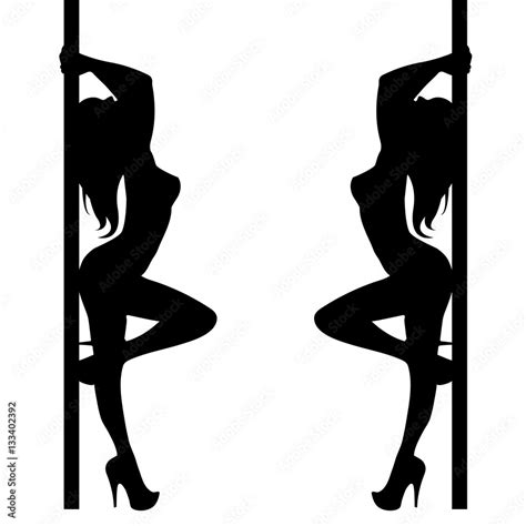 Five Silhouette Of Naked Female Pole Dancers Stock Vector Adobe Stock
