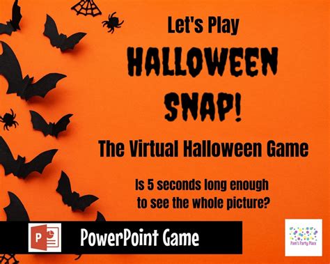 Virtual Game Halloween Snap Game! PowerPoint Game, Interactive Game, Teen Game, Halloween Party 