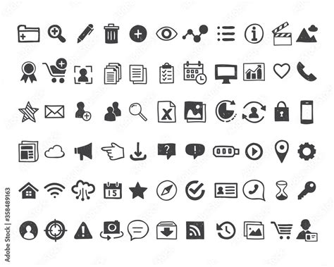 Interface Icon Set Hand Drawn User Interface Doodle Icons Vector
