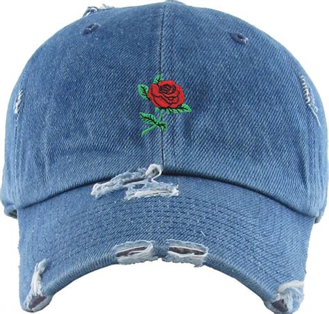 Rose Embroidery Vintage Dad Hat Kbethos