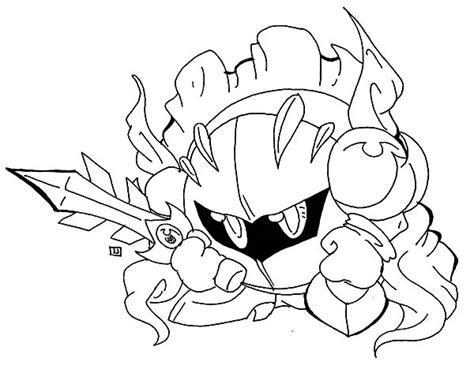 Sword beam and needle kirby coloring page. Kirby Armour And Sword Coloring Pages : Kids Play Color