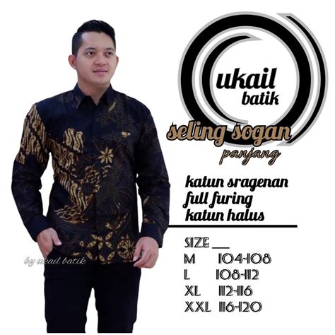 Jual SELING SOGAN UKAIL KEMEJA BATIK SOLO PRIA LENGAN PANJANG LAPIS