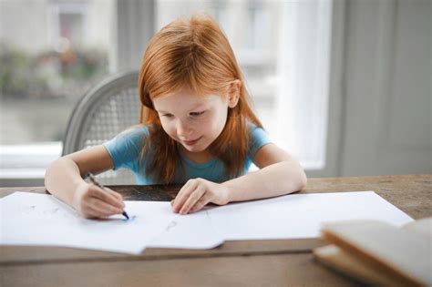 Girl Child Writing On Book Kids World Fun Blog