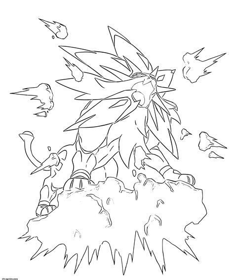 Coloriage Solgaleo Pokemon Sketch Coloring Page