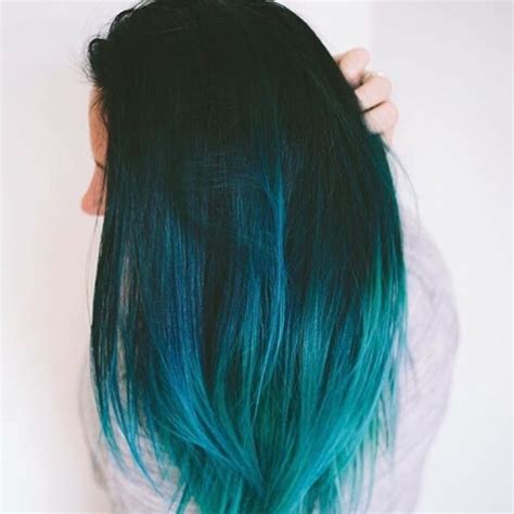 Black To Teal Ombre Hair