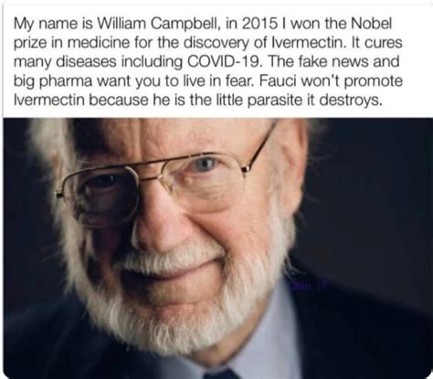 False Meme Nobel Laureate Did Not Say Ivermectin ‘cures Covid 19