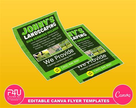 lawn mowing flyer diy canva lawn mowing flyer template 2022 editable canva us letter size