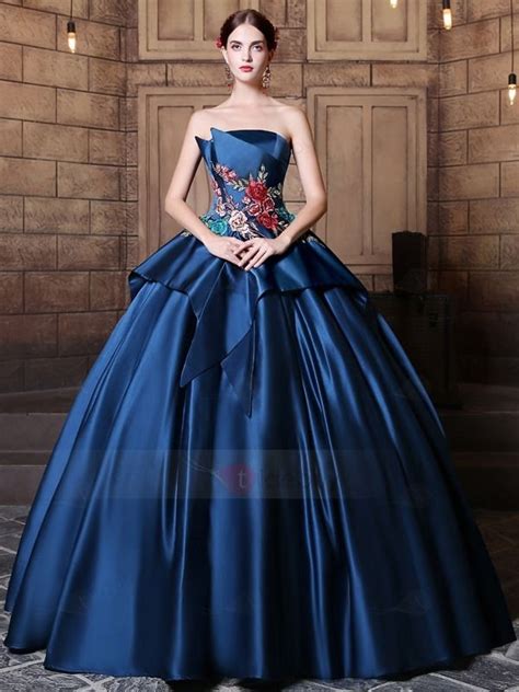 Offers High Quality Elegant Strapless Ball Gown Embroidery