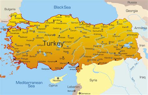 Map Of Turkey Cities Major Cities And Capital Of Turkey