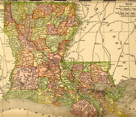 1905 Louisiana America Map Louisiana Vintage World Maps
