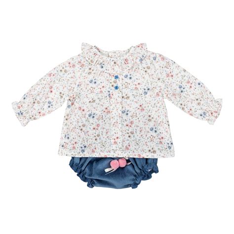 Conjunto De Bebe Niña Con Blusa Y Cubrepañal Baby Ferr