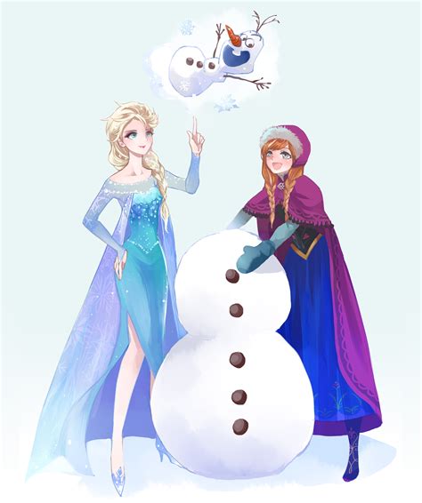 Elsa Anna And Olaf Frozen Drawn By Nair Mindcreator Danbooru