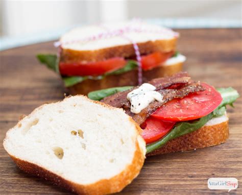 Gourmet Blt Sandwich With Candied Bacon And Garlic Basil Aioli Atta
