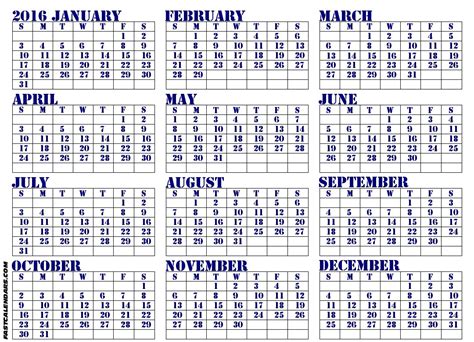 Calendar Whole Year Example Calendar Printable