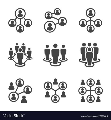 Connecting People Icon Set Royalty Free Vector Image