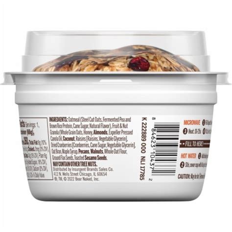 Bear Naked Fruit And Nut Granola And Steel Cut Oatmeal 2 3 Oz Bakers