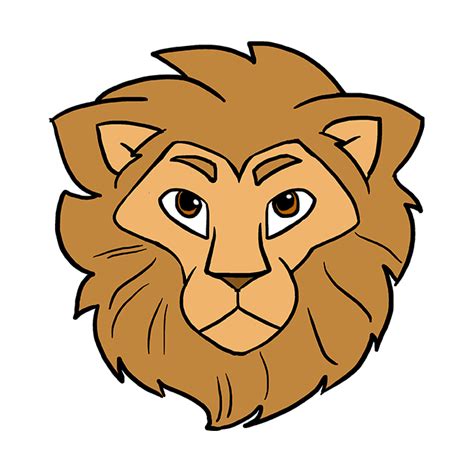 How To Draw A Lion Face Easy Step By Step