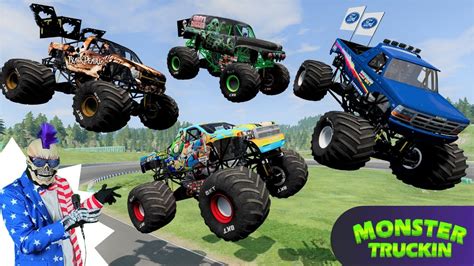 Monster Truck Mud Battle 21 Beamng Drive Mace Mace Tv Youtube