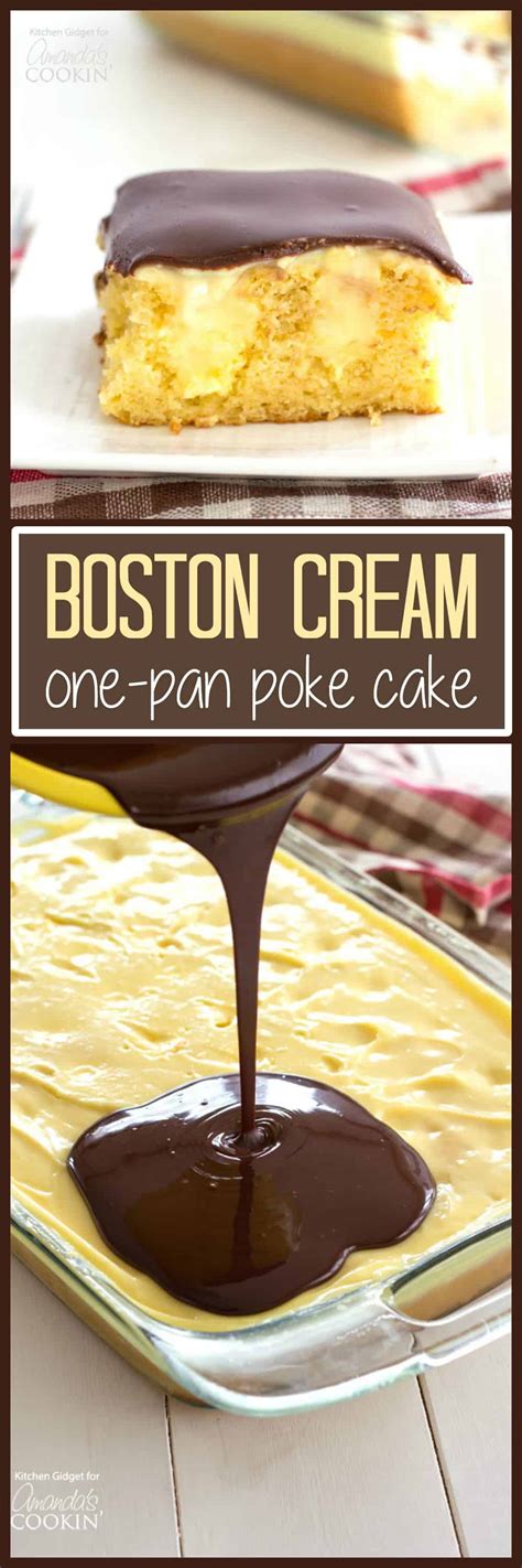 This boston cream poke cake definitely tastes better if you let it sit overnight. Boston Cream Poke Cake: a delicious and easy one-pan dessert!