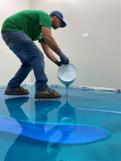 Epoxy Flooring With Blue Metallic Epoxy Floor Blue Metallic Flooring