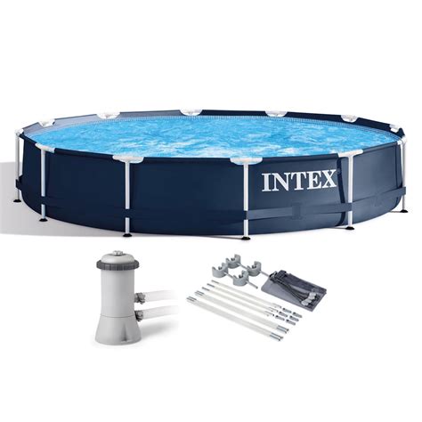 Intex 28211st 12 X 30 Frame Round Above Ground Swimming Pool Kit W Canopy