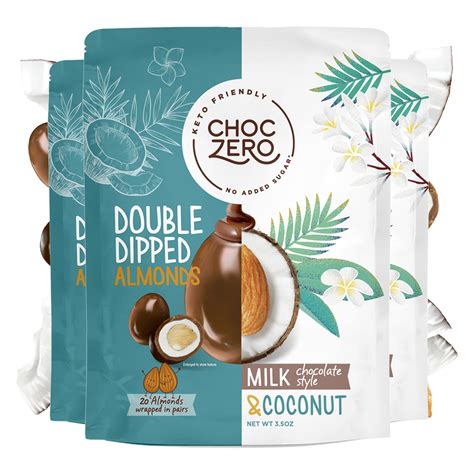 Buy Choczeros Keto Chocolate Covered Almonds Milk Chocolate Coconut