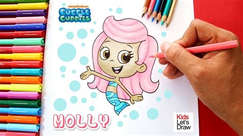 How To Draw Molly Bubble Guppies Easily