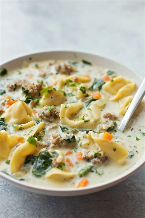 Creamy Sausage And Tortellini Soup Life Made Simple Tortellini Soup